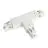 Connecteur triphasé Terre gauche forme T - Blanc